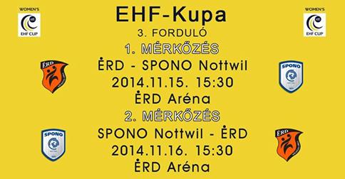 Kézilabda EHF-Kupa: ÉRD-SPONO Nottwill november 15-én