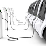 Fleet of electric cars charging - WEB