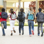 Schoolchildren at home time