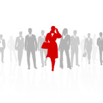 Business woman leader of the team background